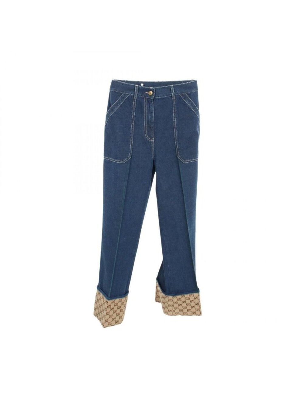 Gucci Denim Pants GG Canvas Roll
